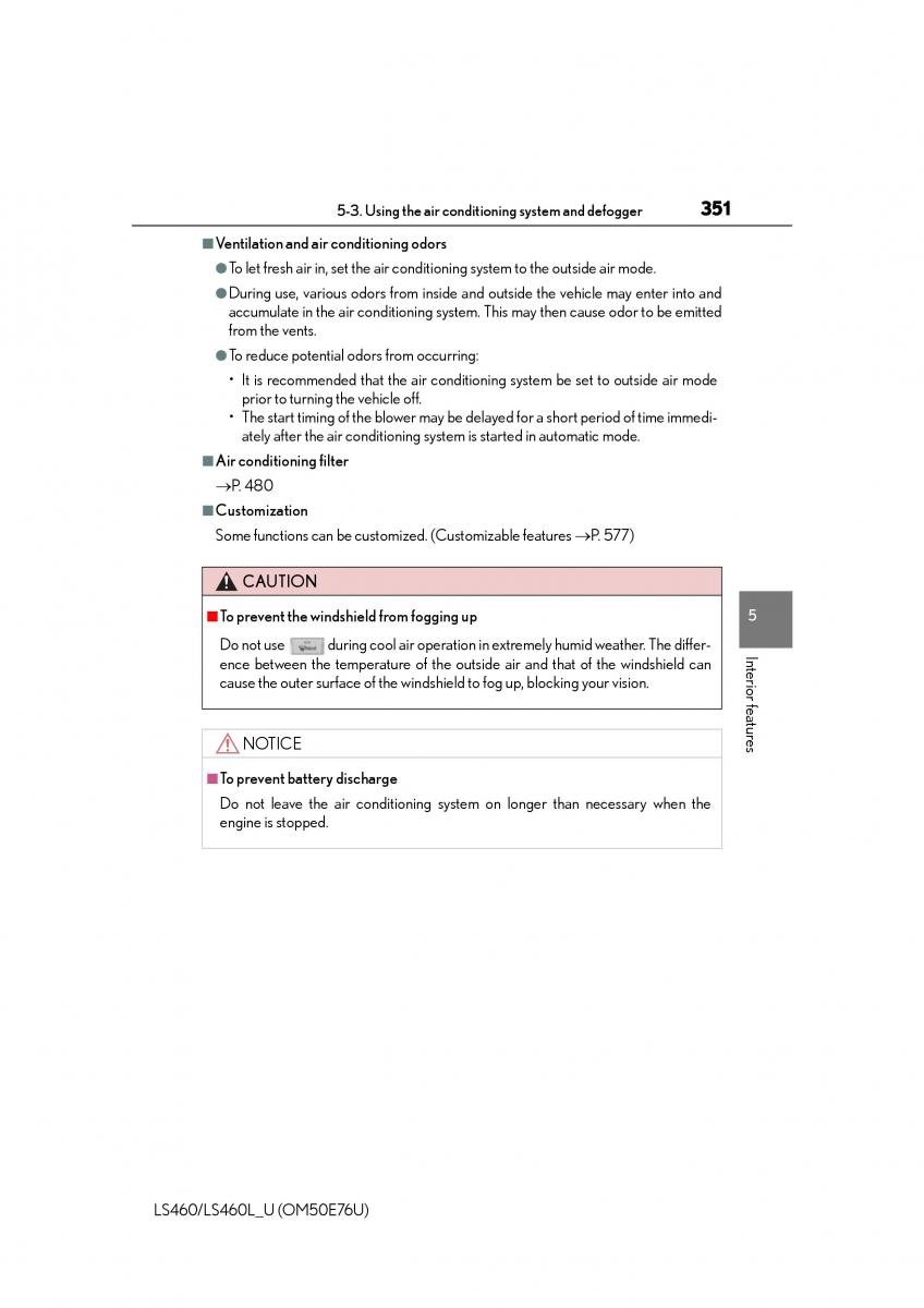 Lexus LS460 IV 4 owners manual / page 351