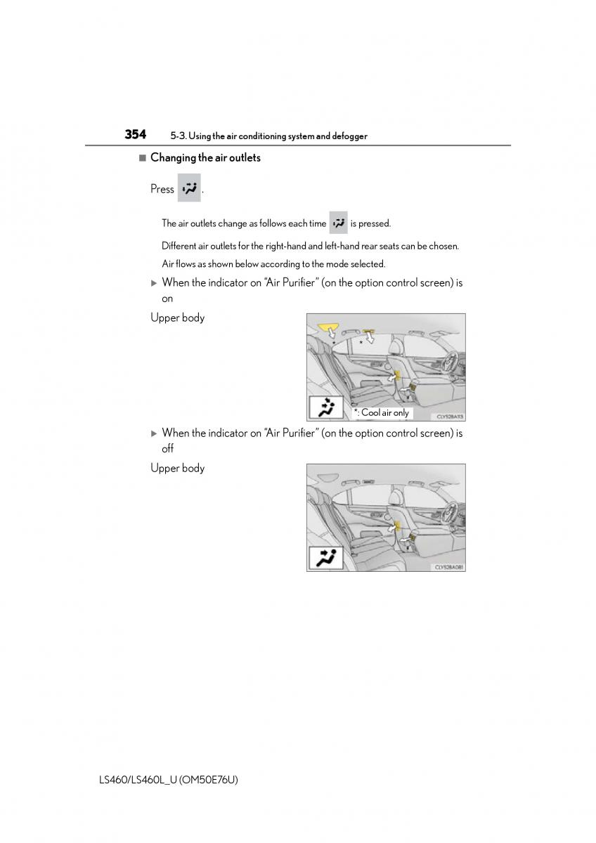 Lexus LS460 IV 4 owners manual / page 354