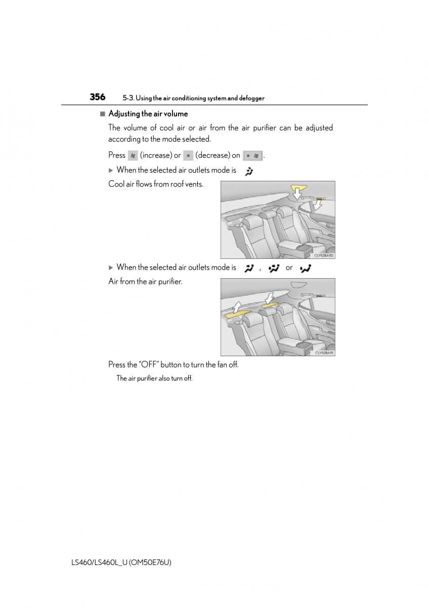 Lexus LS460 IV 4 owners manual / page 356