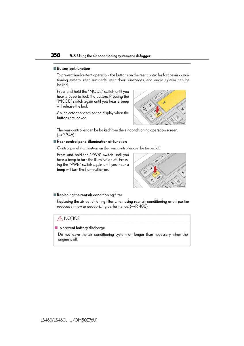 Lexus LS460 IV 4 owners manual / page 358