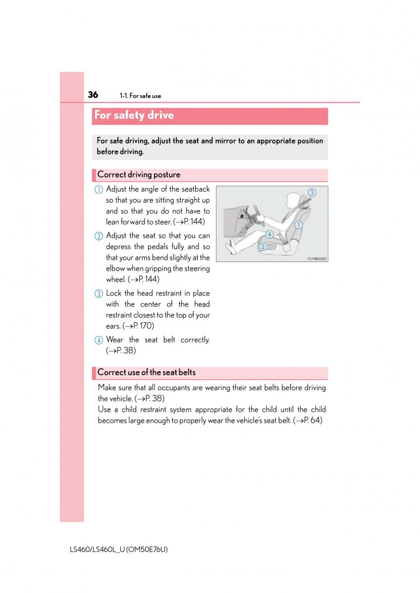 Lexus LS460 IV 4 owners manual / page 36