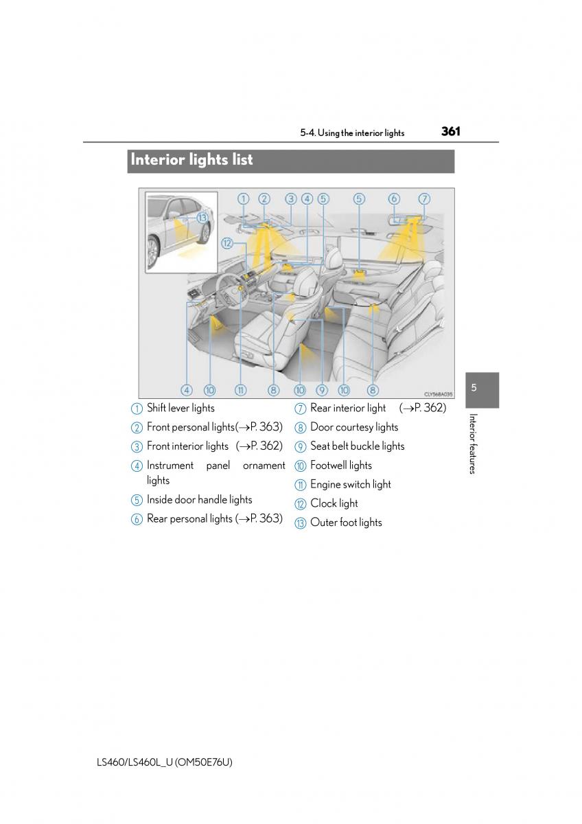 Lexus LS460 IV 4 owners manual / page 361