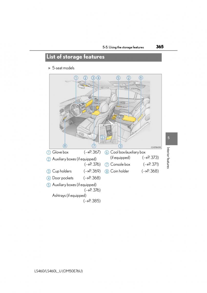 Lexus LS460 IV 4 owners manual / page 365