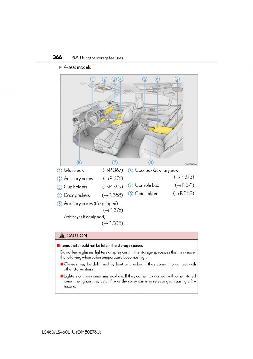 Lexus LS460 IV 4 owners manual / page 366