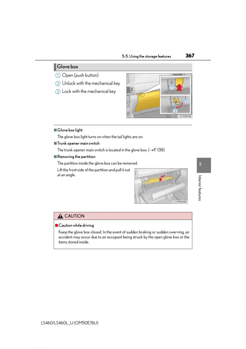 Lexus LS460 IV 4 owners manual / page 367