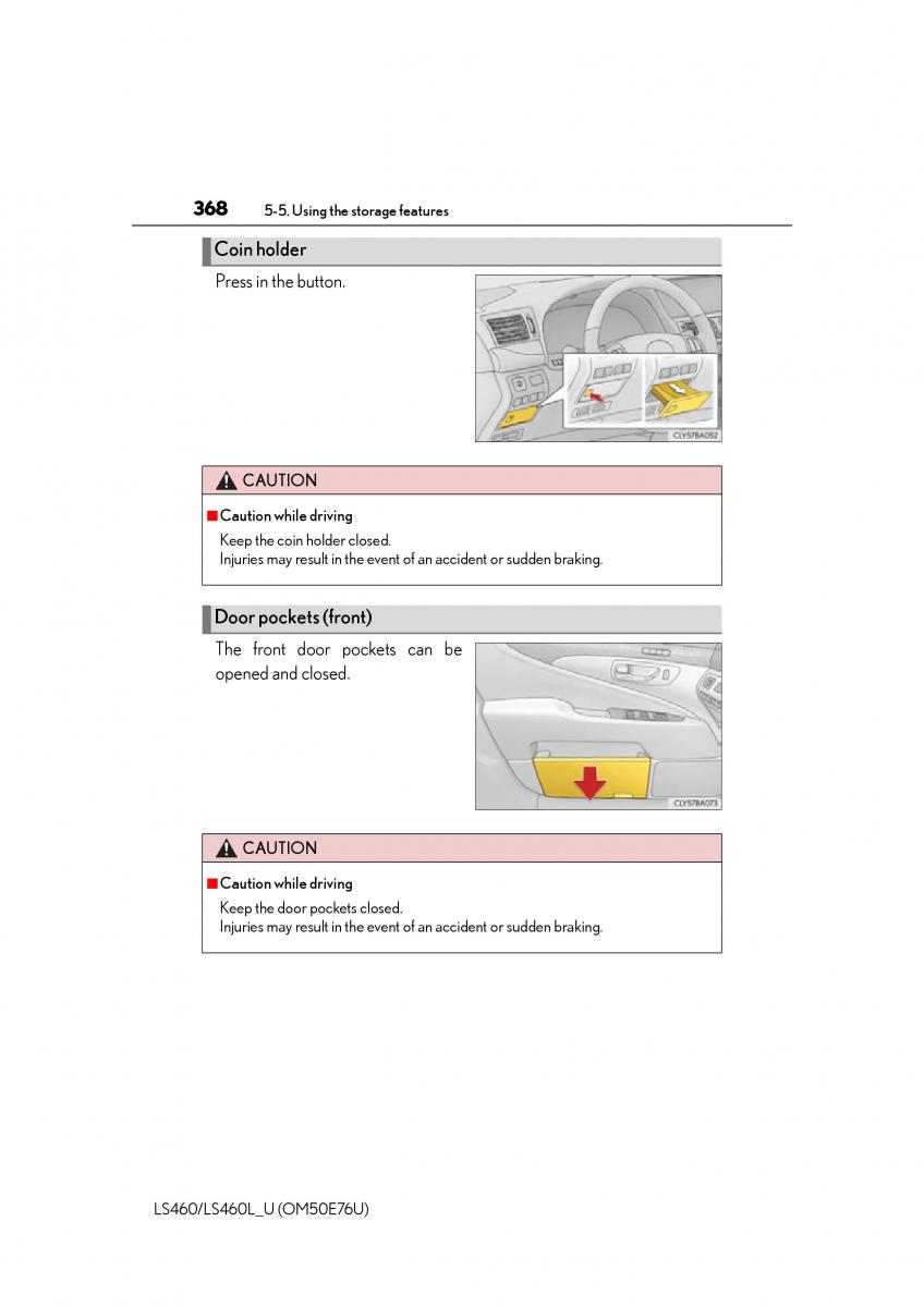 Lexus LS460 IV 4 owners manual / page 368