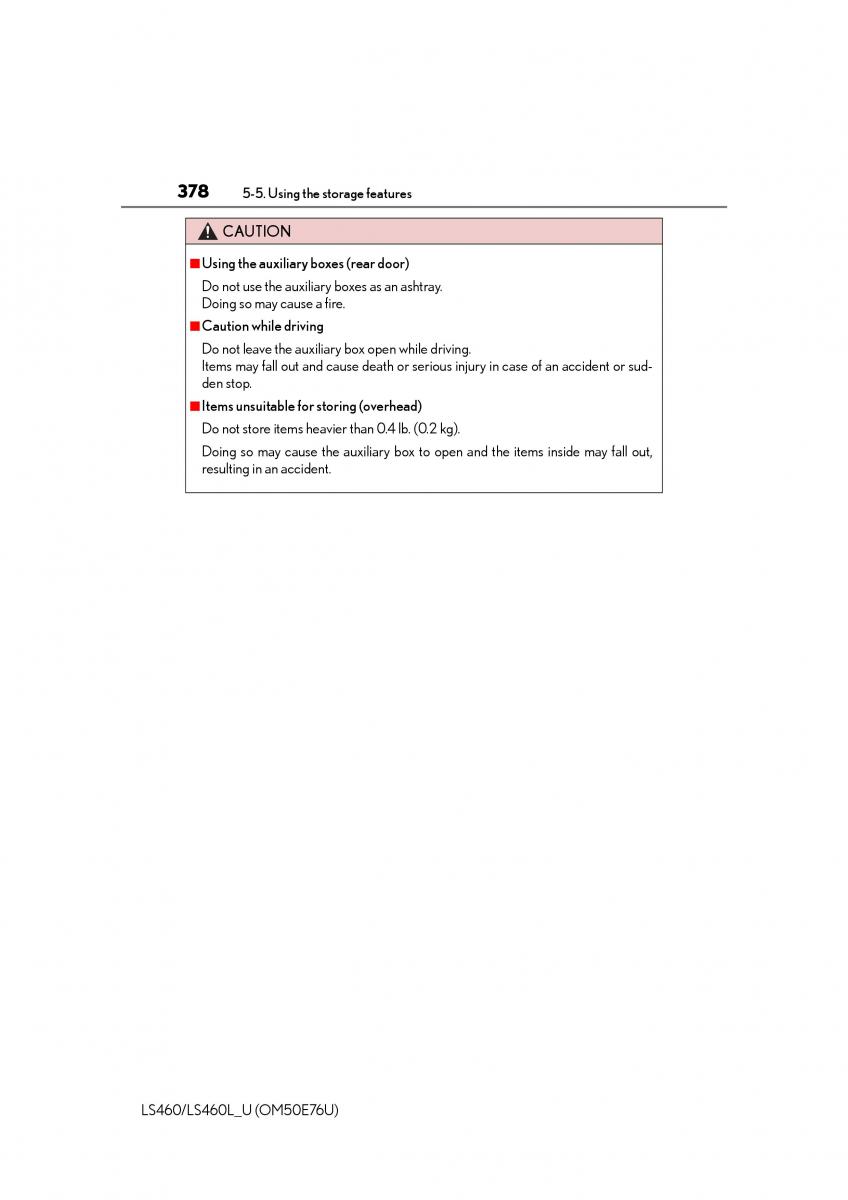 Lexus LS460 IV 4 owners manual / page 378