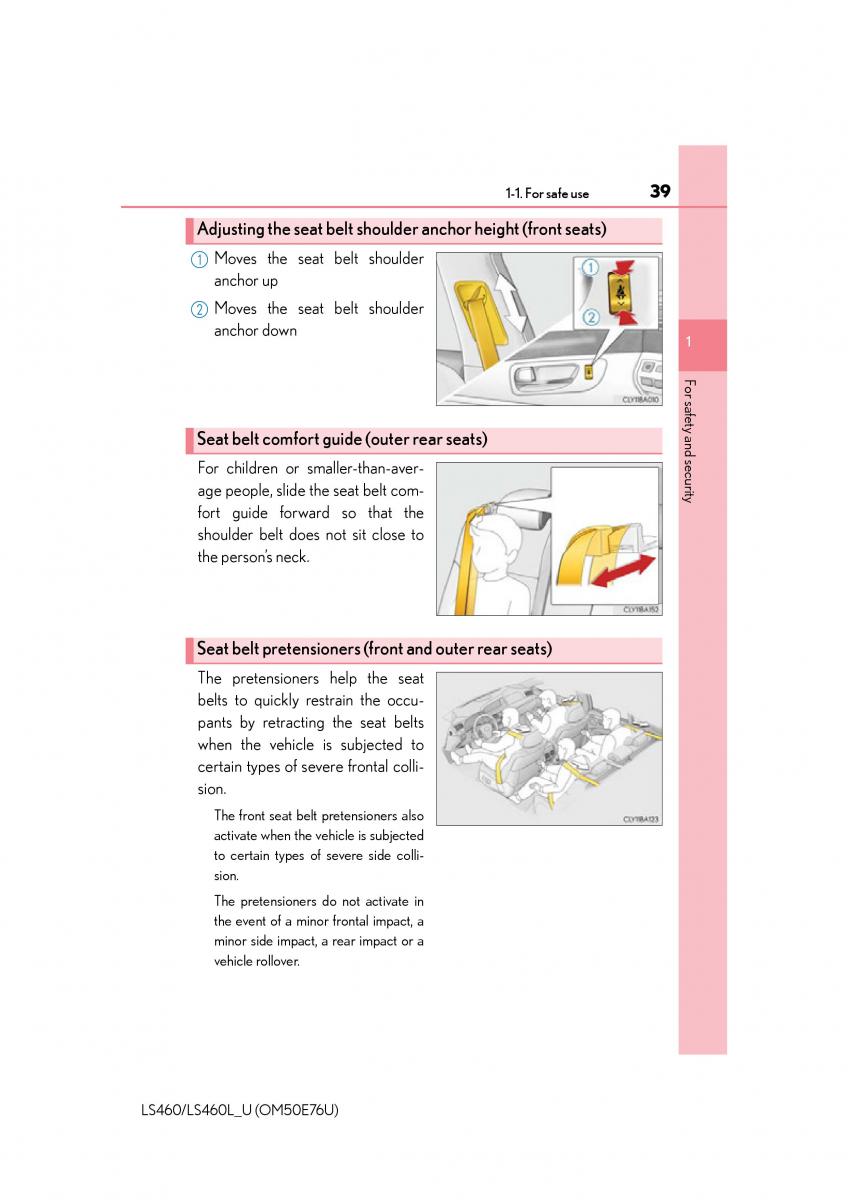 Lexus LS460 IV 4 owners manual / page 39