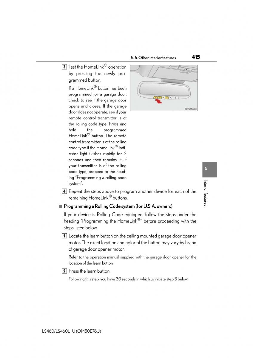 Lexus LS460 IV 4 owners manual / page 415