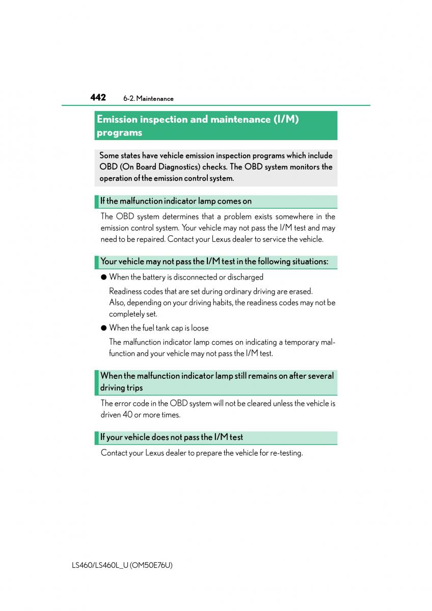 Lexus LS460 IV 4 owners manual / page 442