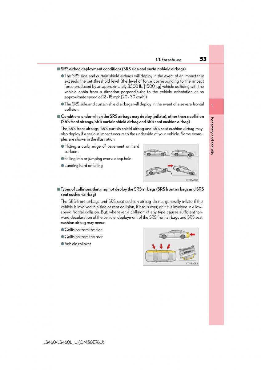 Lexus LS460 IV 4 owners manual / page 53