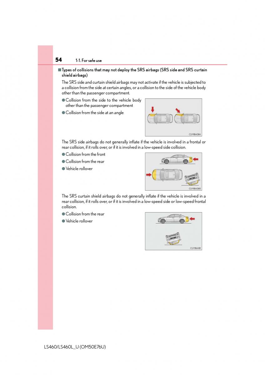 Lexus LS460 IV 4 owners manual / page 54