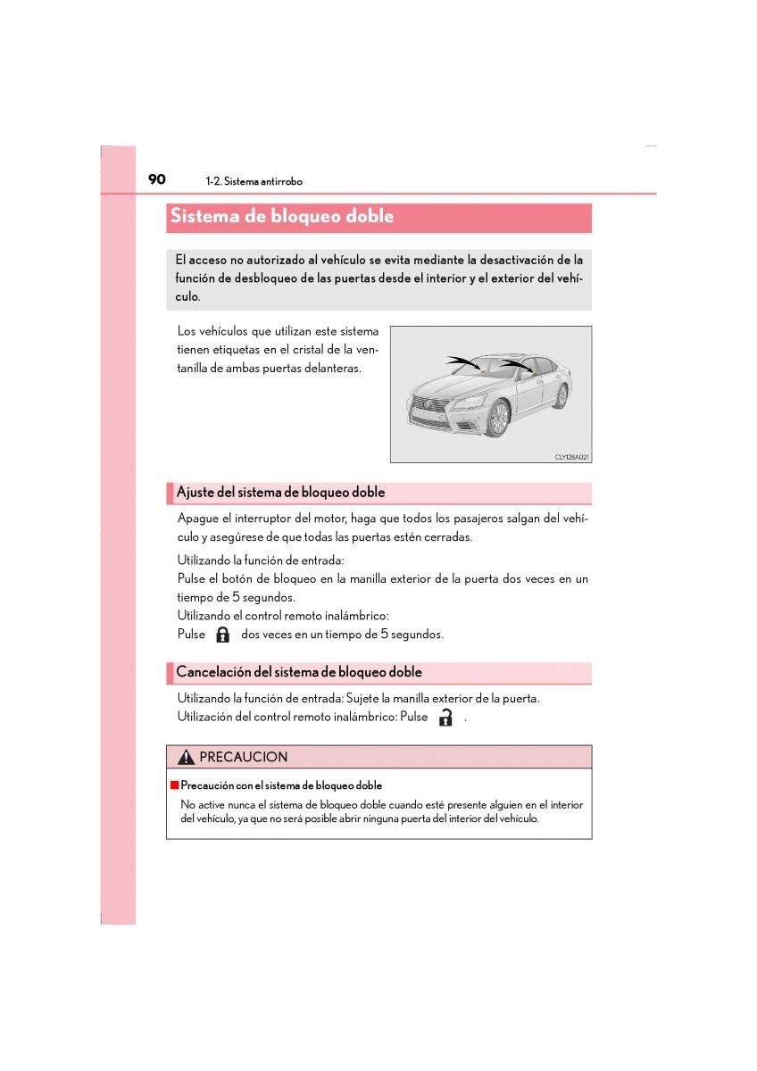 Lexus LS460 IV 4 manual del propietario / page 90