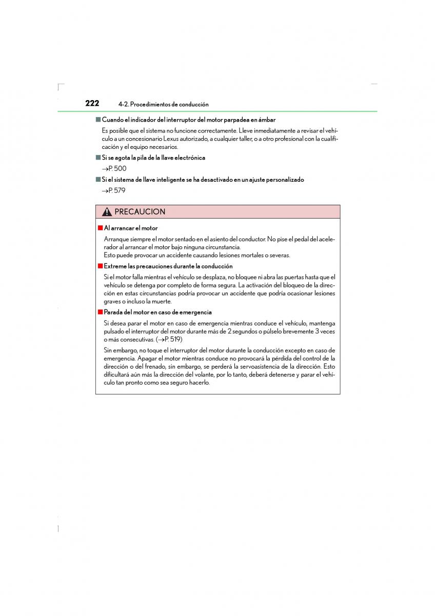 Lexus LS460 IV 4 manual del propietario / page 222