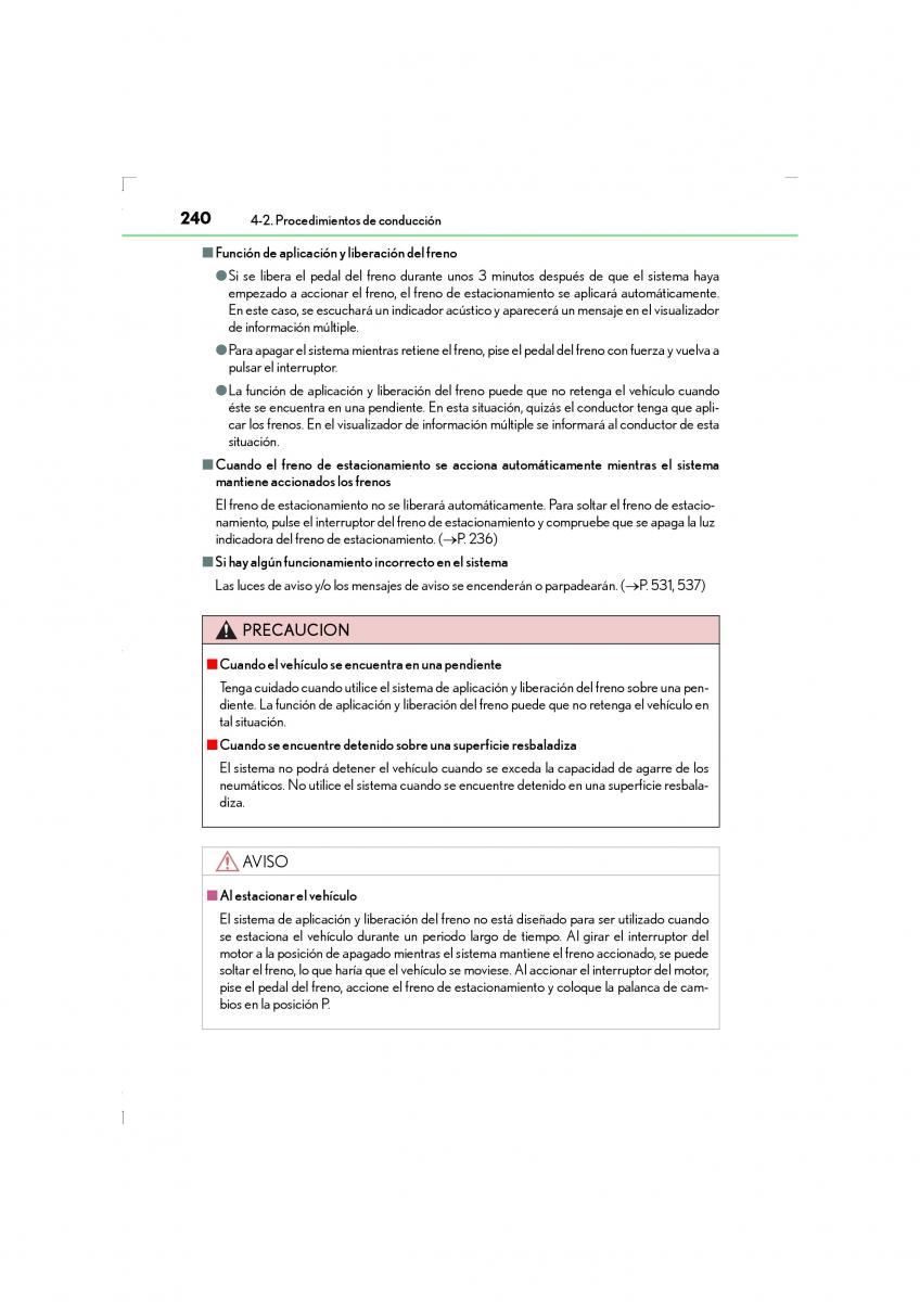 Lexus LS460 IV 4 manual del propietario / page 240