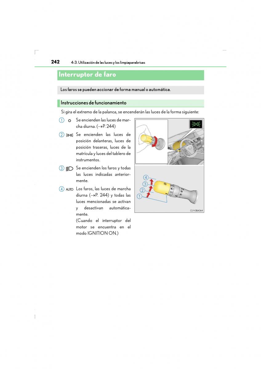 Lexus LS460 IV 4 manual del propietario / page 242