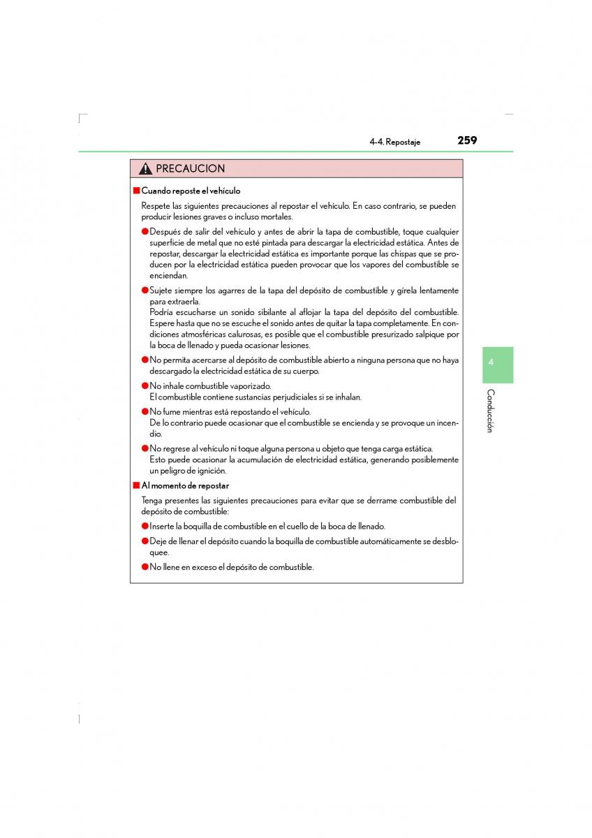 Lexus LS460 IV 4 manual del propietario / page 259