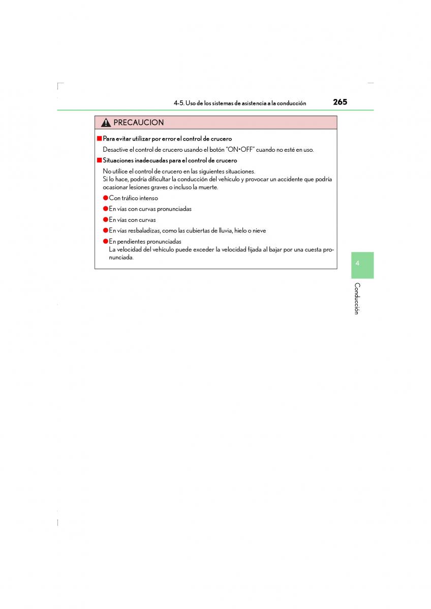 Lexus LS460 IV 4 manual del propietario / page 265