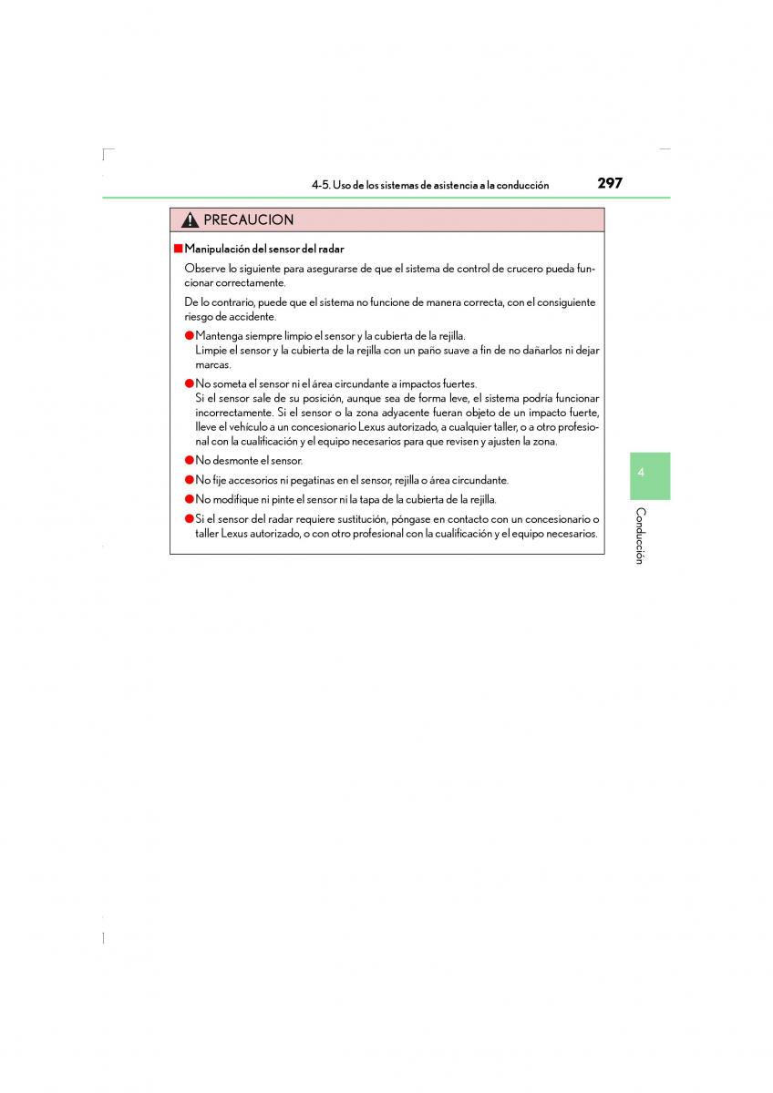 Lexus LS460 IV 4 manual del propietario / page 297