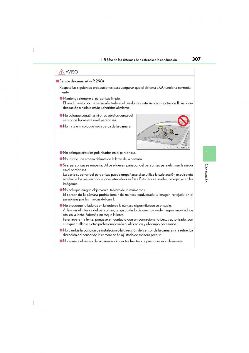 Lexus LS460 IV 4 manual del propietario / page 307