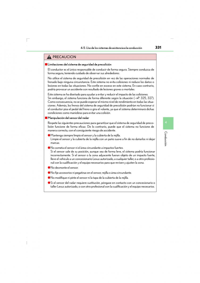 Lexus LS460 IV 4 manual del propietario / page 331