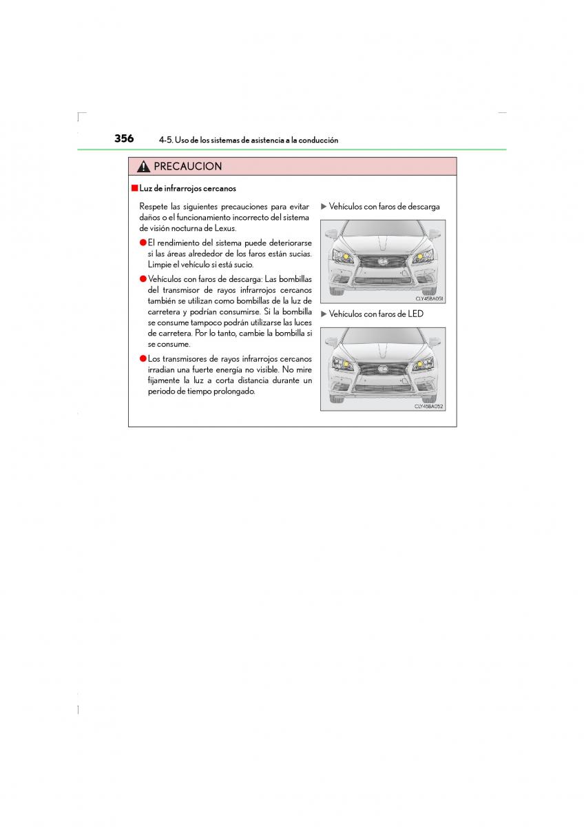 Lexus LS460 IV 4 manual del propietario / page 356