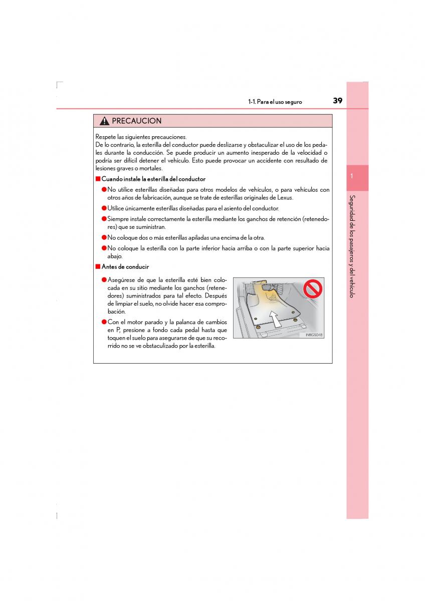 Lexus LS460 IV 4 manual del propietario / page 39