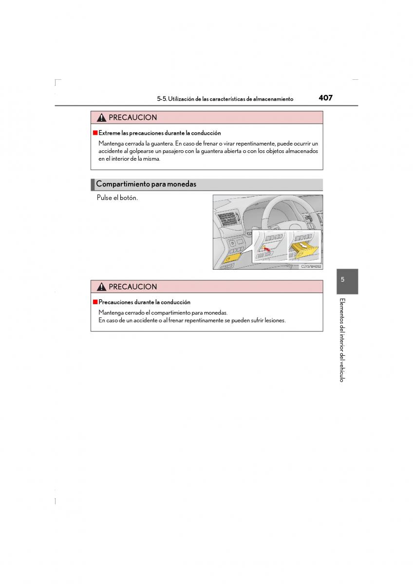 Lexus LS460 IV 4 manual del propietario / page 407