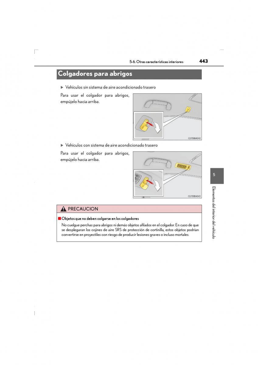 Lexus LS460 IV 4 manual del propietario / page 443