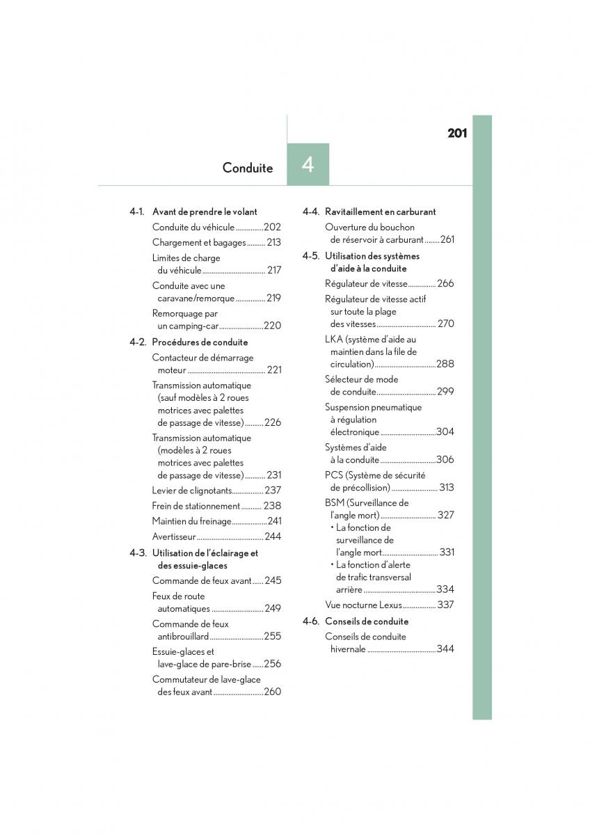 Lexus LS460 IV 4 manuel du proprietaire / page 203