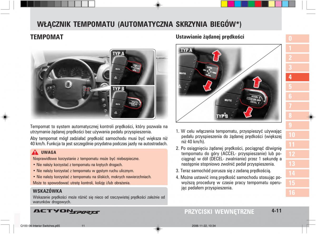 SsangYong Actyon instrukcja obslugi / page 65