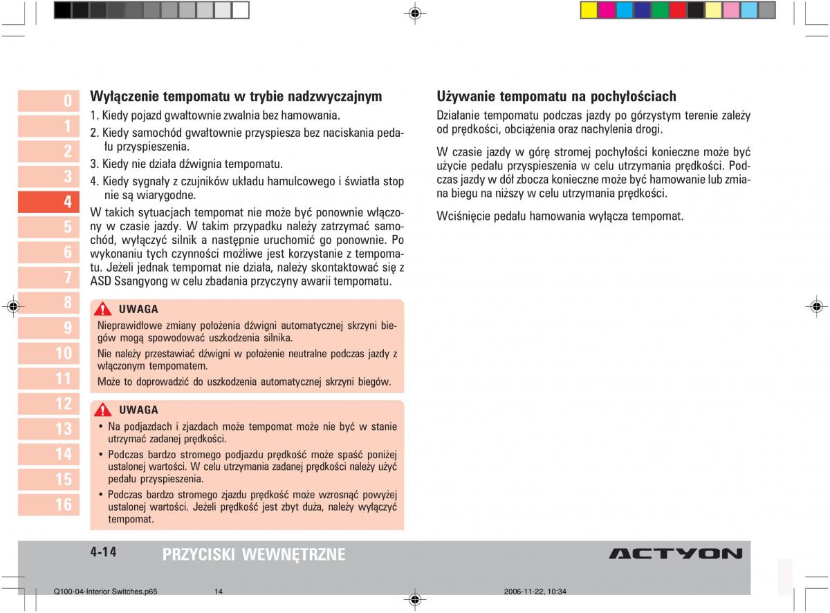 SsangYong Actyon instrukcja obslugi / page 68