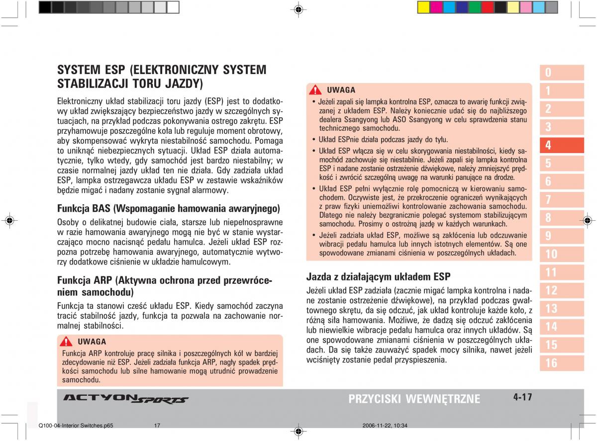 SsangYong Actyon instrukcja obslugi / page 71