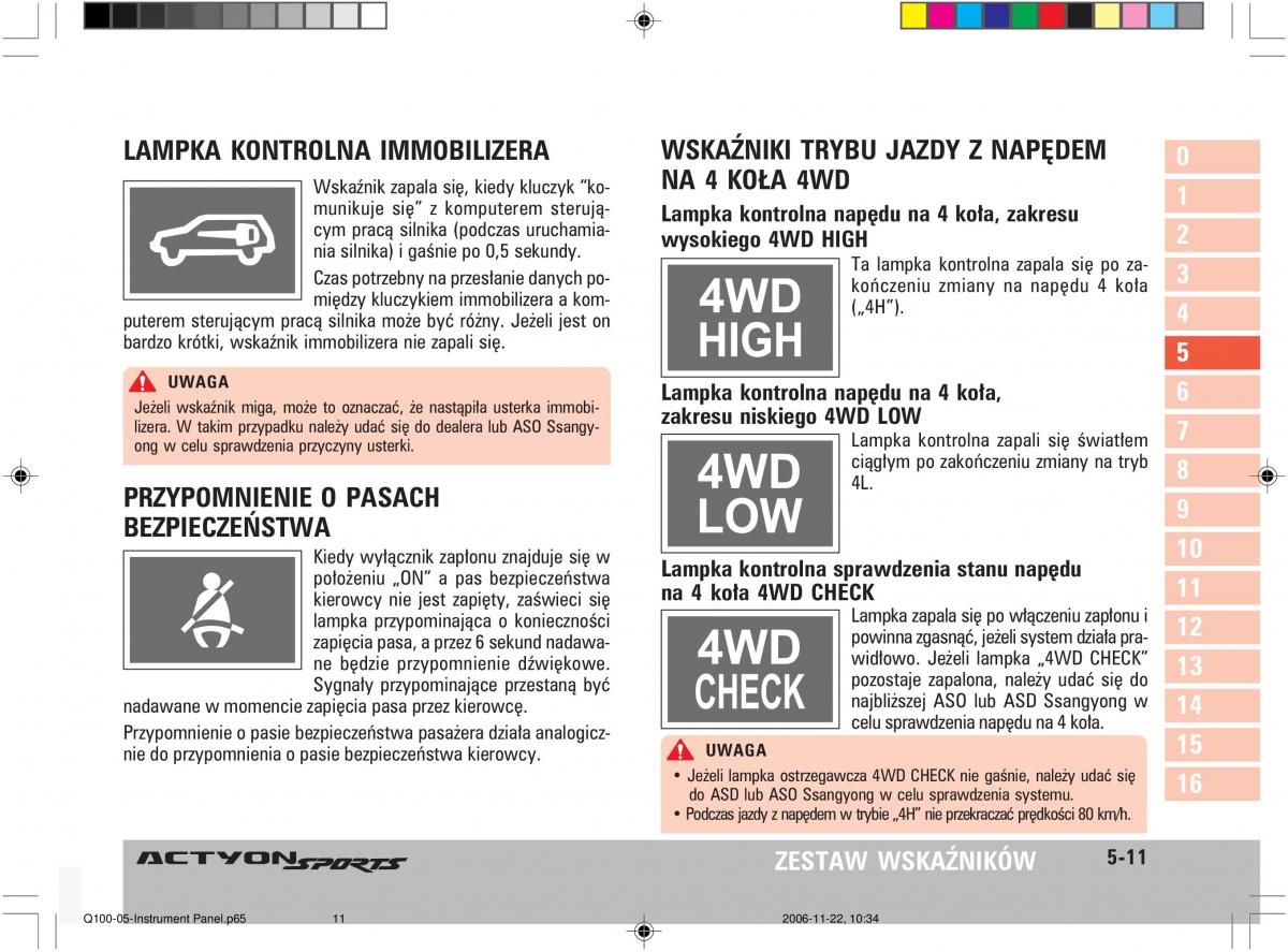 SsangYong Actyon instrukcja obslugi / page 93