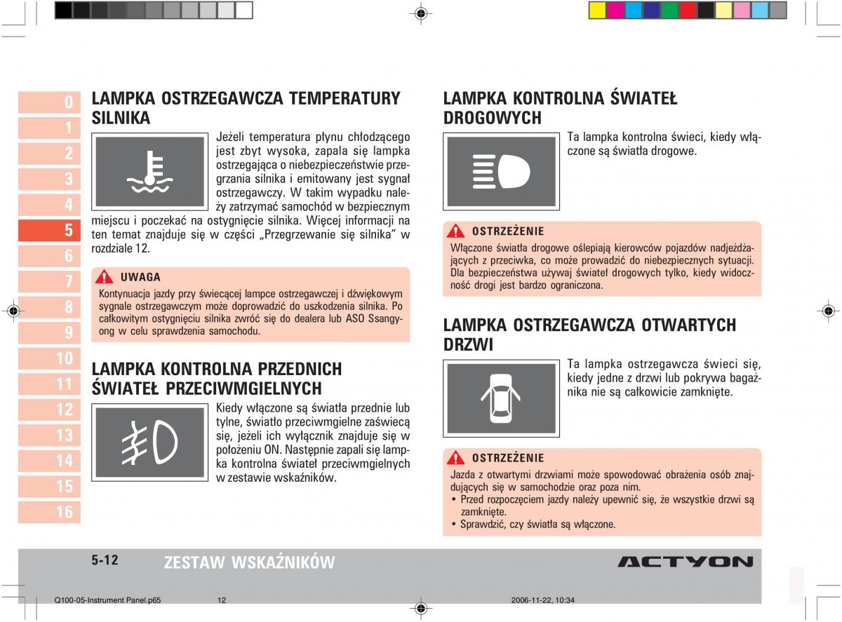 SsangYong Actyon instrukcja obslugi / page 94