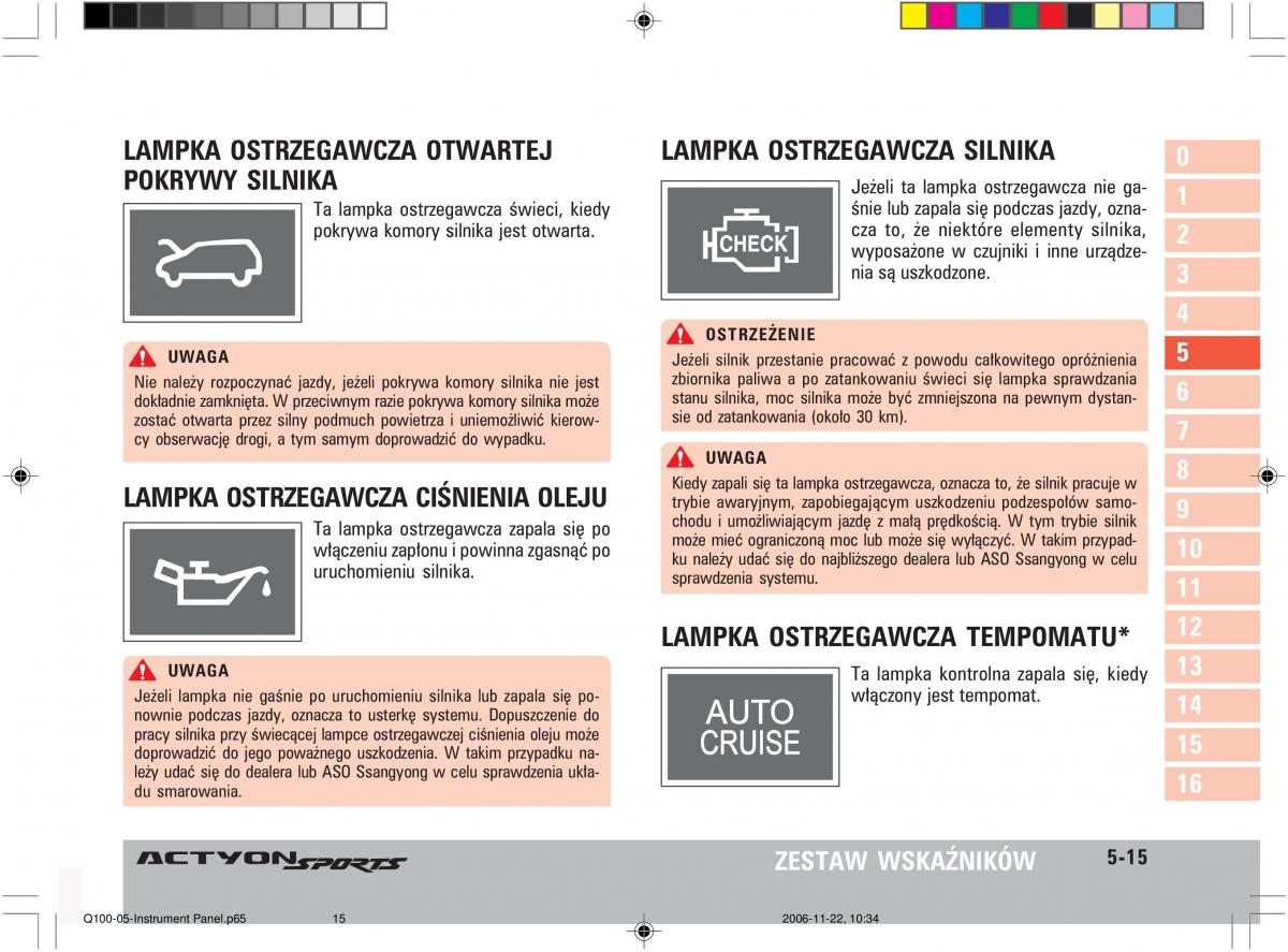 SsangYong Actyon instrukcja obslugi / page 97