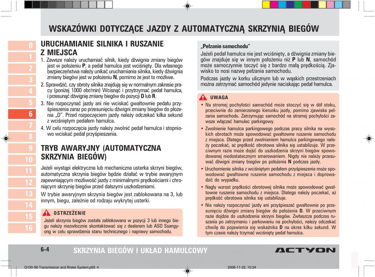 SsangYong Actyon instrukcja obslugi / page 101