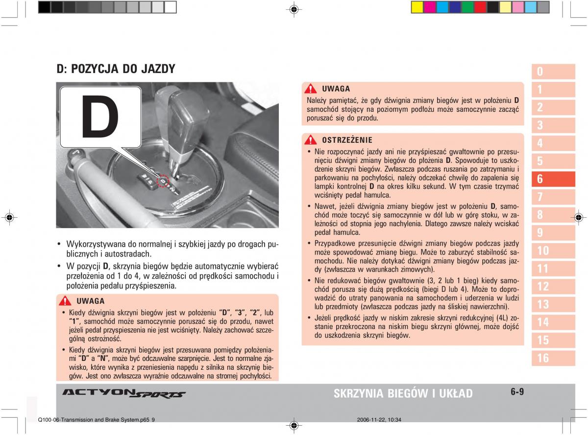 SsangYong Actyon instrukcja obslugi / page 106