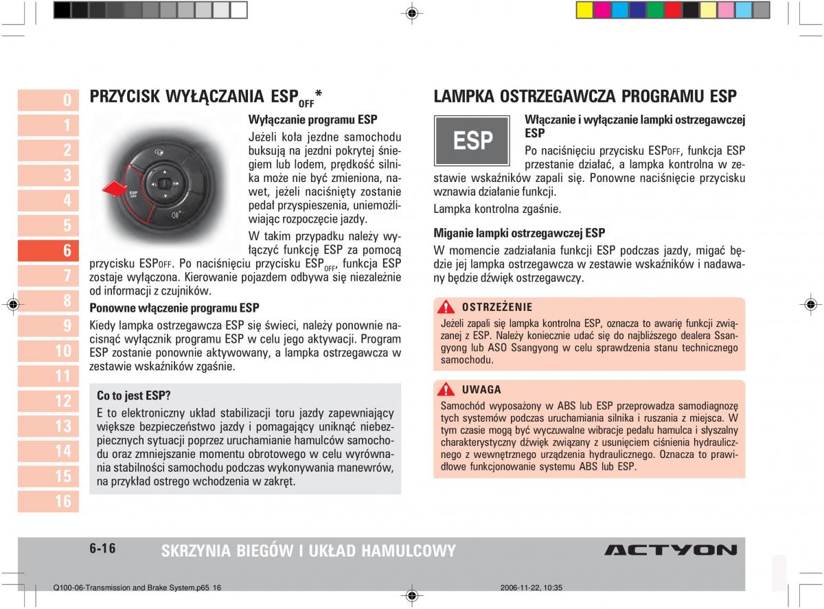 SsangYong Actyon instrukcja obslugi / page 113