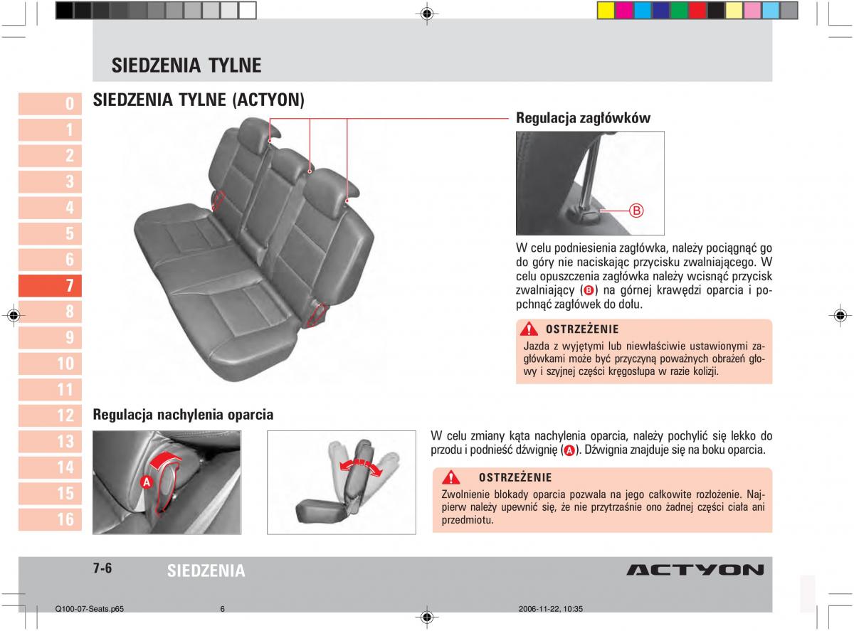 SsangYong Actyon instrukcja obslugi / page 122