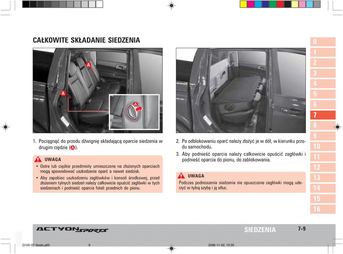 SsangYong Actyon instrukcja obslugi / page 125