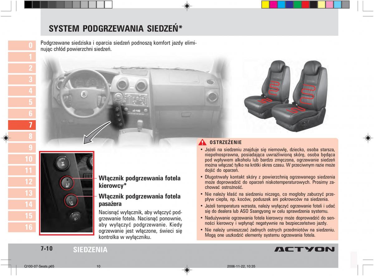 SsangYong Actyon instrukcja obslugi / page 126