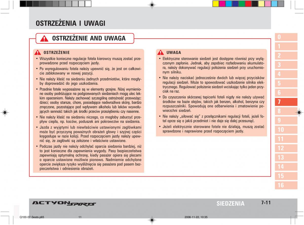 SsangYong Actyon instrukcja obslugi / page 127