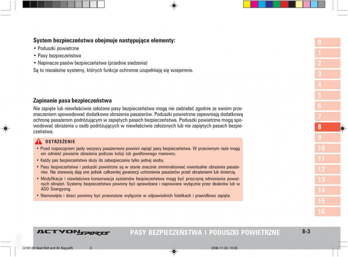 SsangYong Actyon instrukcja obslugi / page 130