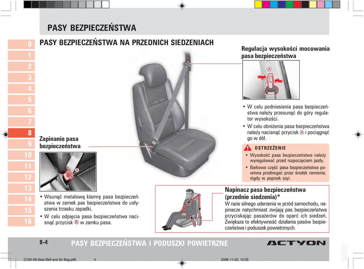 SsangYong Actyon instrukcja obslugi / page 131