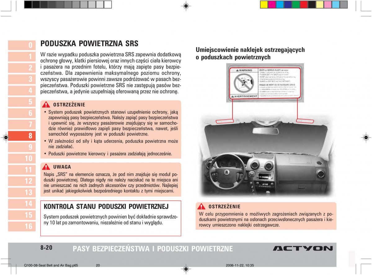 SsangYong Actyon instrukcja obslugi / page 147