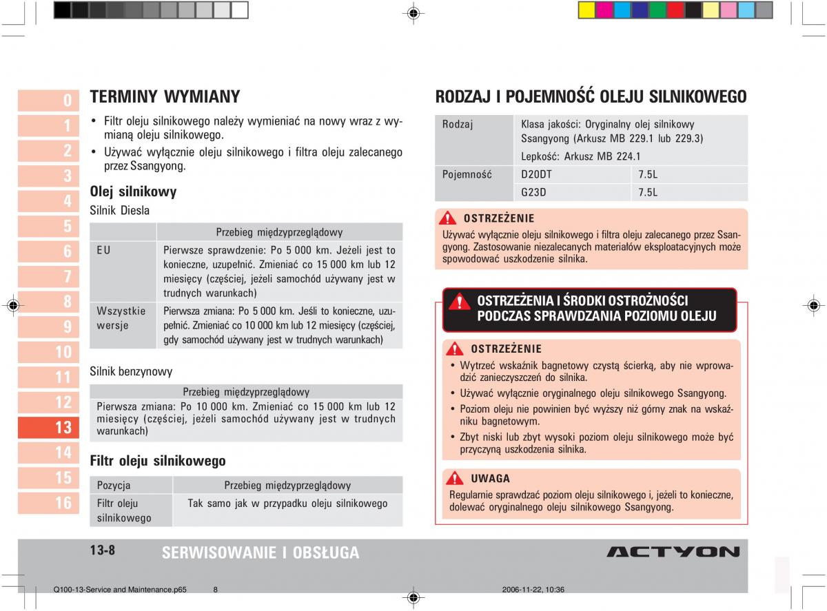 SsangYong Actyon instrukcja obslugi / page 229