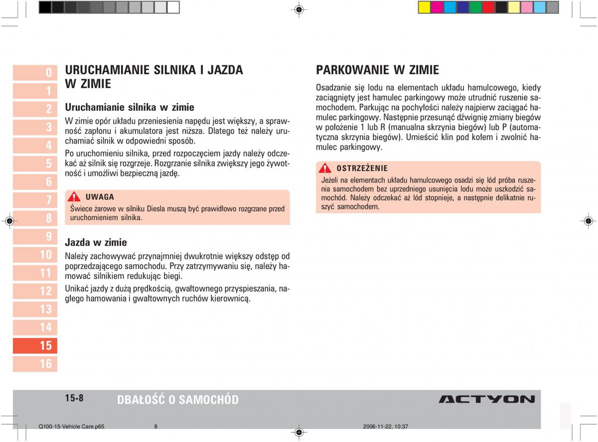 SsangYong Actyon instrukcja obslugi / page 287