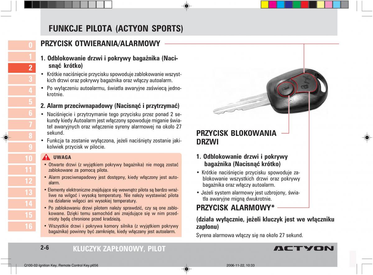 SsangYong Actyon instrukcja obslugi / page 33