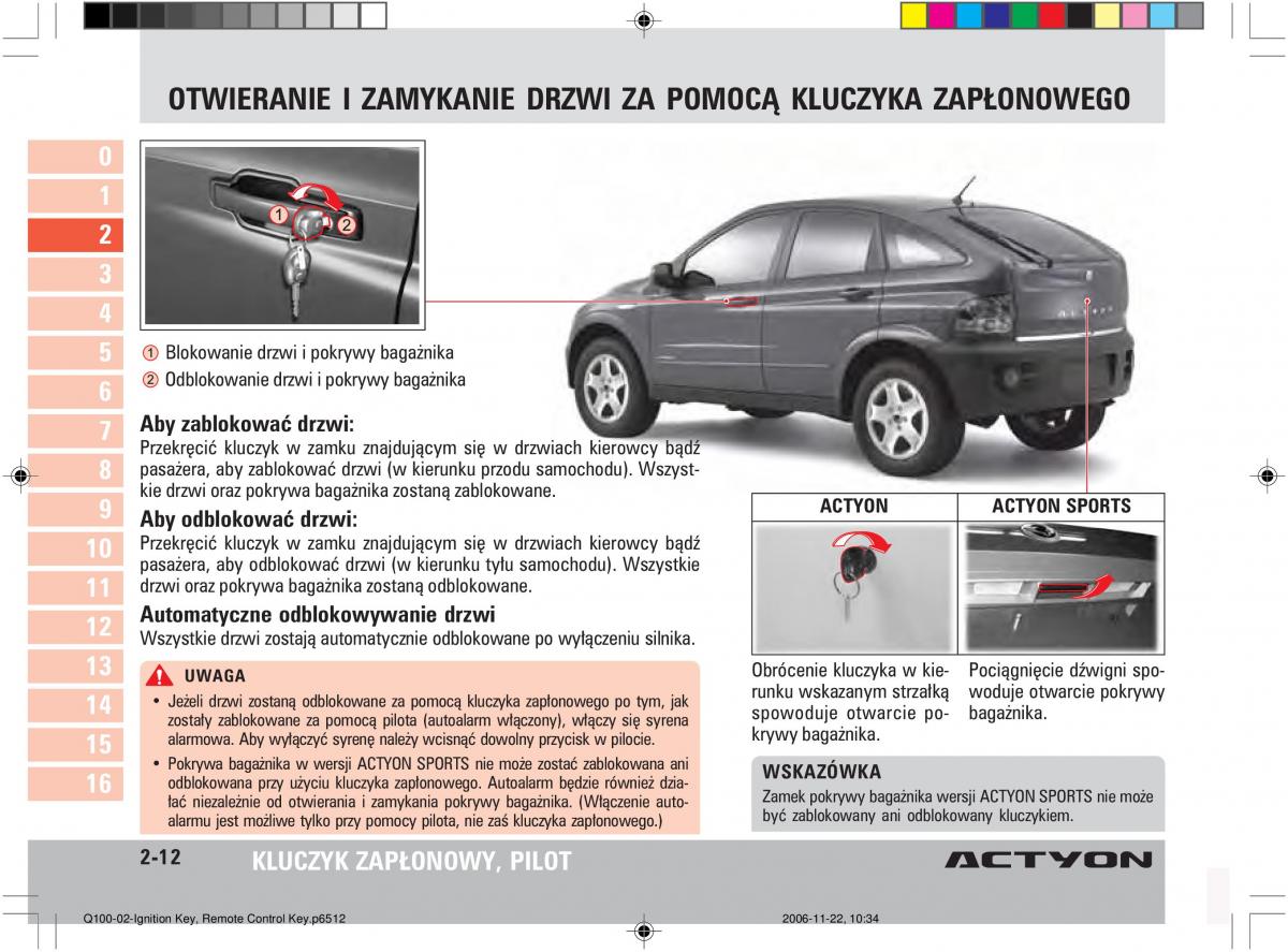 SsangYong Actyon instrukcja obslugi / page 39